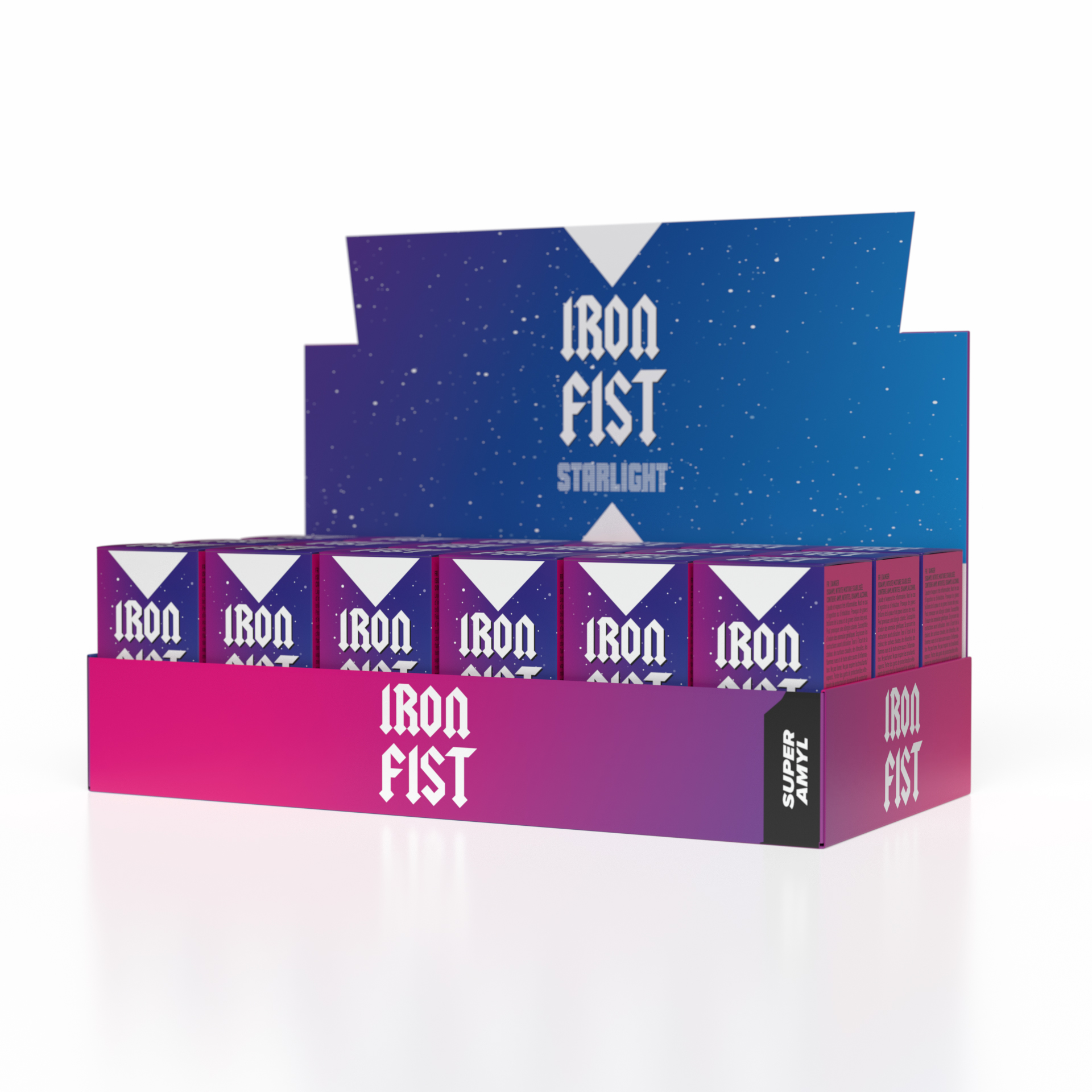 Iron Fist Starlight Super Amyl counter display tray — 18 units