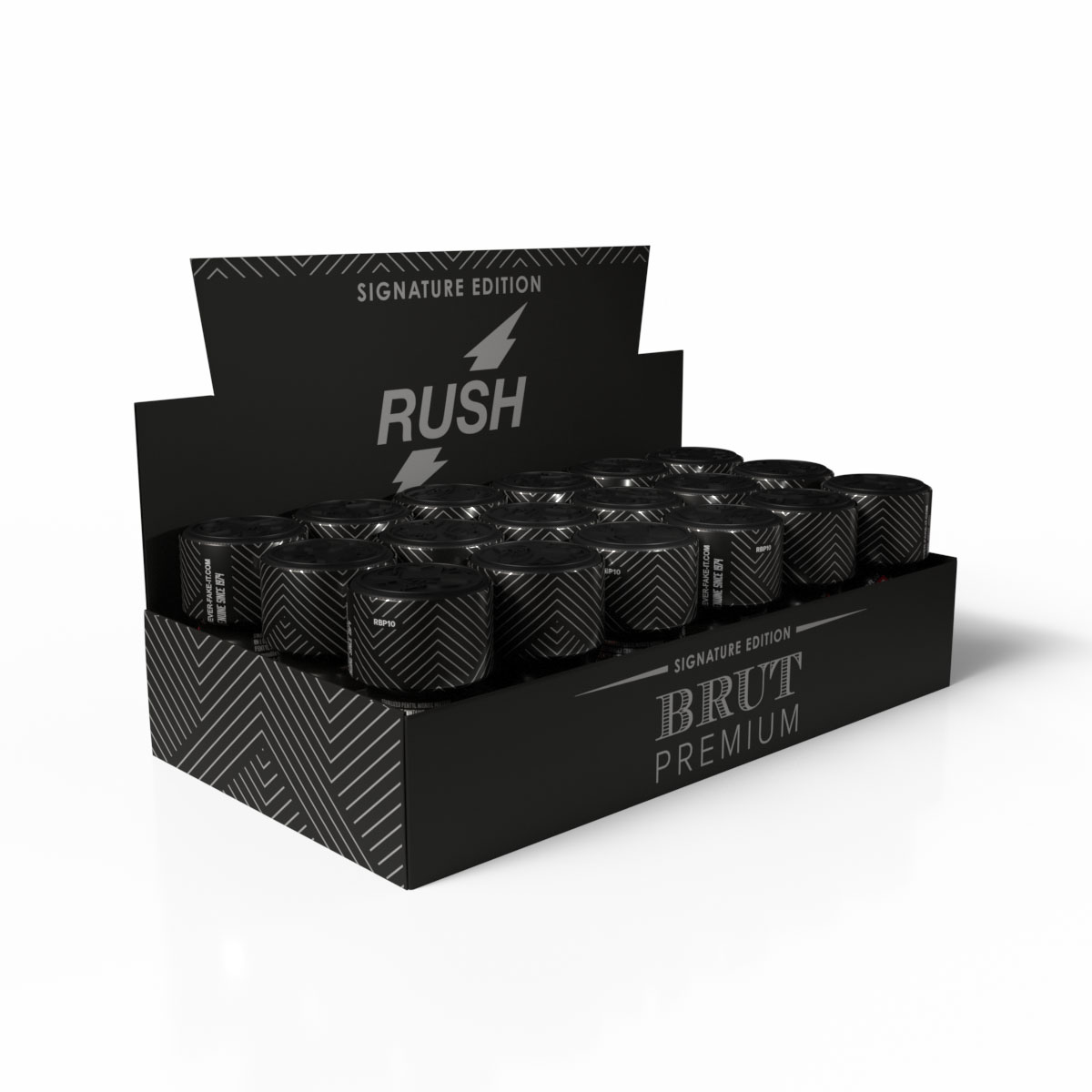 Rush Brut Premium counter display tray — 18 units